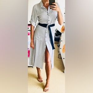 Zara collection striped shirt dress size small EUC